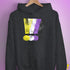 Nonbinary Pride Grunge Exclamation Points Hoodie - Dark Grey Heather